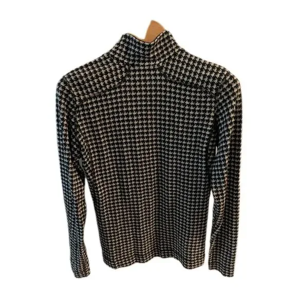 Smartwool Baselayer Large Womens Merino 1/4 Zip Top Houndstooth - Picture 2 of 4